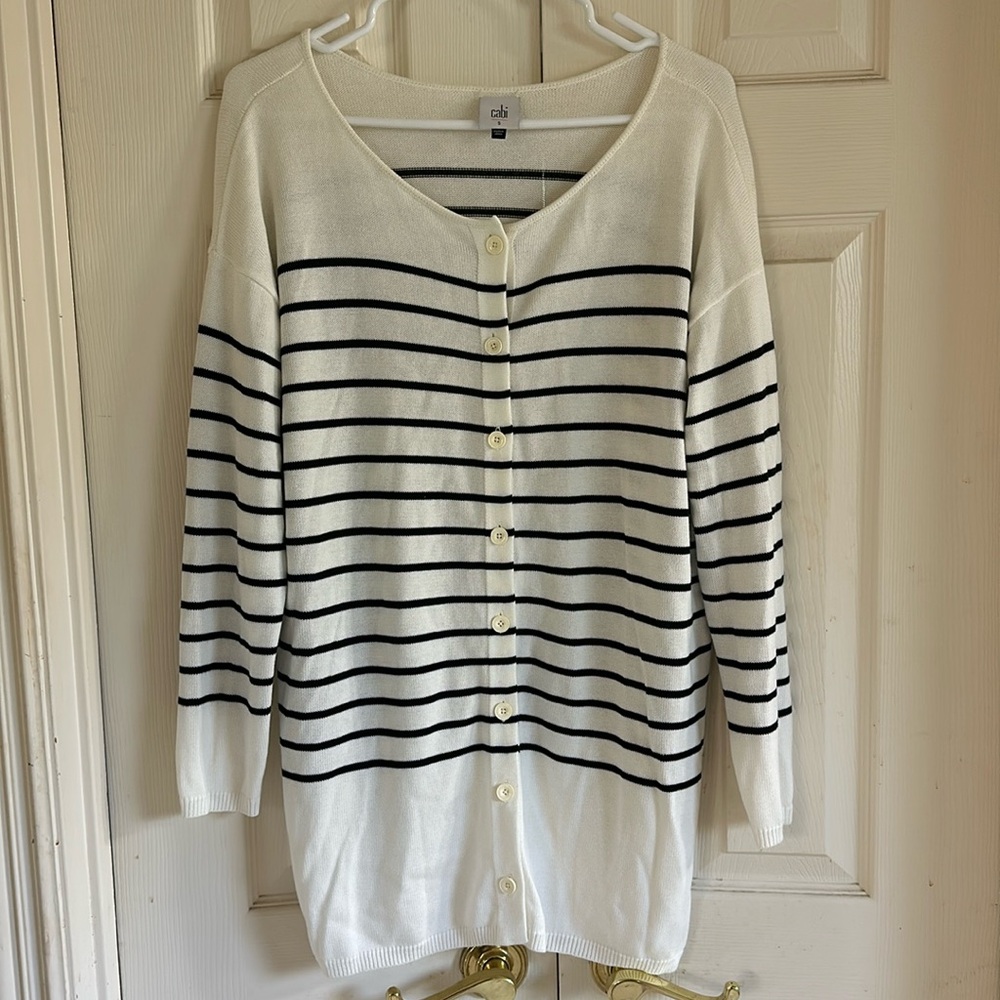 Cabi Striped Turnabout Cardigan Sweater Size Small 6164